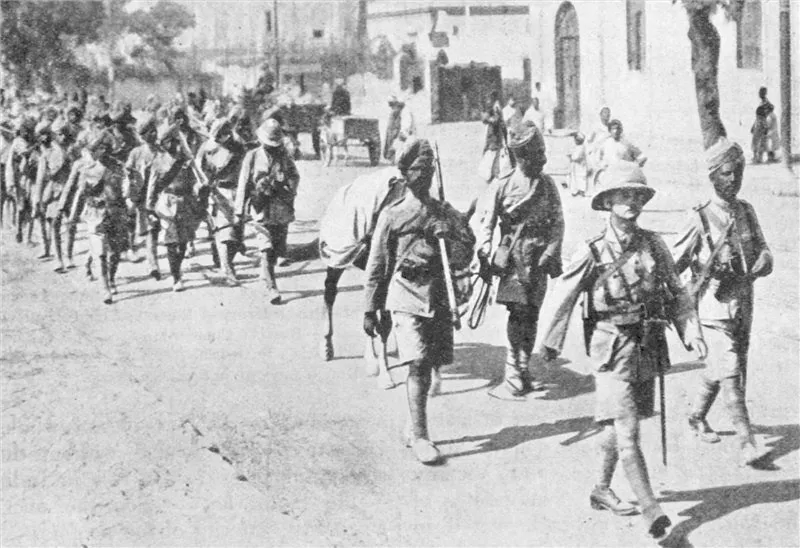 Indian forces on their way to the Front in Flanders - first world war 2