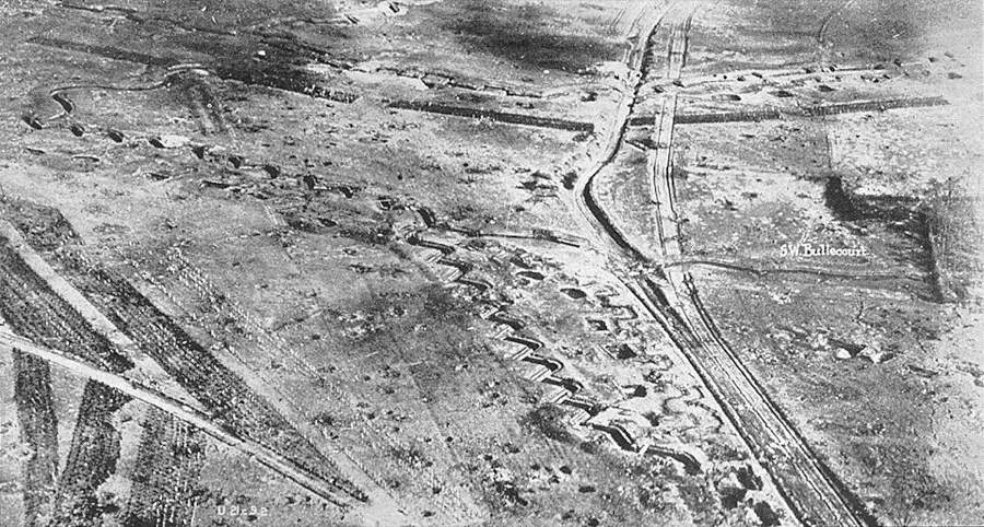 The caption reads, "The Hindenburg Line at Bullecourt.