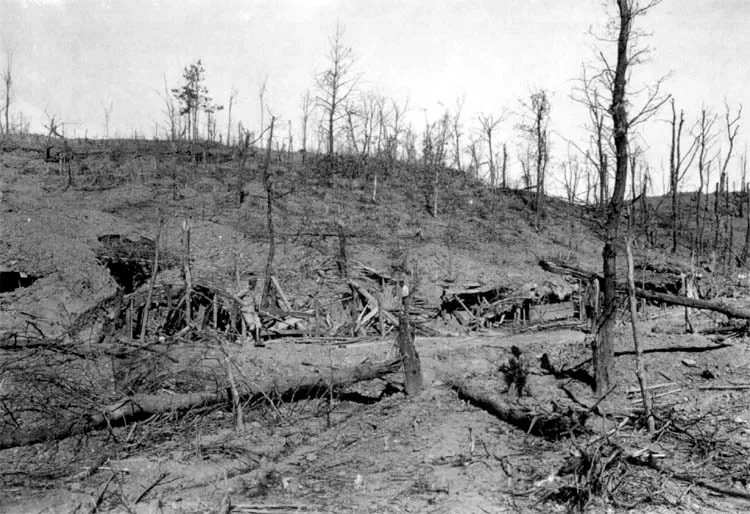 Aftermath of an assault, during the Asiago Battle, which occurred in May 1915 on the Trentino Alps (Italian Front, WWI).